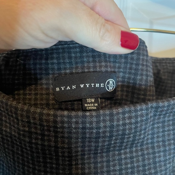 Ryan Wythe pull on pants houndstooth/ checked pattern size 18W - Picture 4 of 5